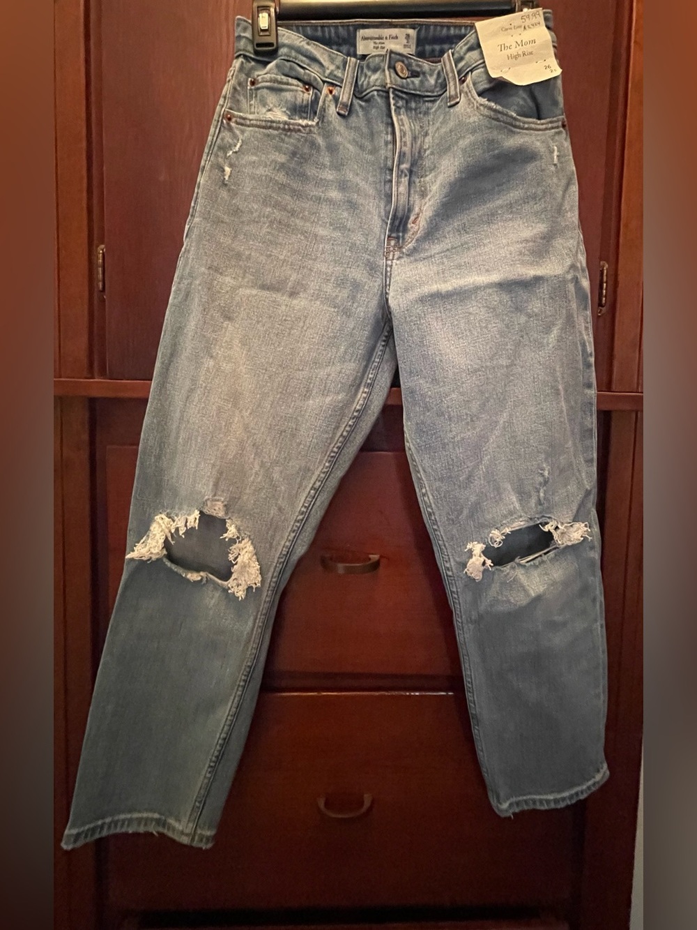 Abercrombie & Fitch Light Wash Distressed Relaxed Jeans